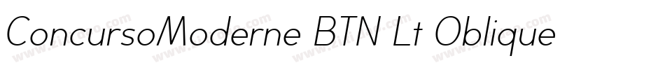 ConcursoModerne BTN Lt Oblique字体转换